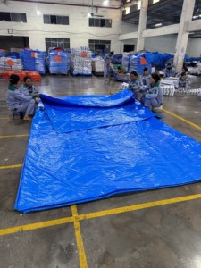 High Strength Blue PE Tarpaulin Jumbo <b>Roll</b> Virgin Material Waterproof <b>Plastic</b> <b>Sheet</b> 180GSM For Wholesale Export and Industrial - Product Image 5