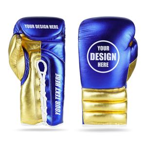 Venta al por mayor profesional 8oz cuero de vaca guantes de boxeo logotipo personalizado mejores Muay Thai Kick Punching guantes de entrenamiento de cuero - Product Image 3