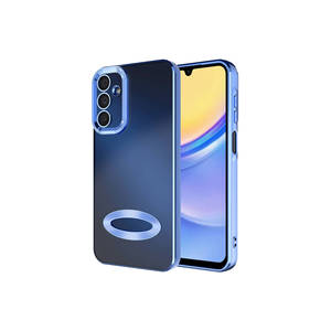 Étui Netzy SIlica pour Galaxy A15 SAF Omega avec protection de l'appareil photo et affichage du logo - Bleu Sierra - Product Image 1