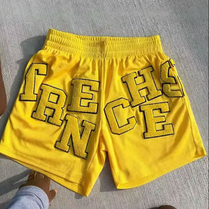 Custom LOGO <b>Men's</b> Street Wear Casual Breathable Canvas Sweat <b>Shorts</b> Plain Dyed Drawstring Cotton <b>Fleece</b> <b>Shorts</b> - Product Image 1