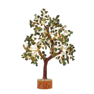 Pierre semi-précieuse naturelle, Aventurine verte, arbre de l'amour sculpté en pierre précieuse, 300 copeaux, figurine Feng Shui, décoration d'intérieur - Product Image 3