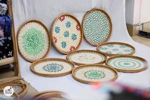 Plateau en rotin incrusté de nacre, plateau en rotin incrusté de nacre, plateau en rotin incrusté de nacre, plateau en nacre pas cher - Product Image 6