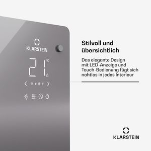 Calentador Eléctrico Inteligente de Convección de 2500W, Calentador de Panel Portátil para Montar en la Pared, Temporizador de 7 Días, IP24, para Habitaciones de hasta 25 m2, 8.5 kg, Gris - Product Image 6