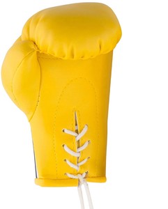 Gants de kick-boxing durables en gros, jaunes, en PVC avec matériau PU, équipement d'entraînement gratuit pour le karaté et les arts martiaux, à lacets - Product Image 5
