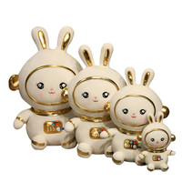 Lapin doux personnalisé jouets en peluche lapin de l'espace en gros animaux en peluche jouets en peluche lapin en peluche avec combinaison spatiale en peluche