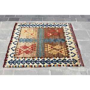 Alfombra de 3.6x4.5 pies, Alfombra Turca Vintage, Alfombra de Lana Azul - Product Image 4