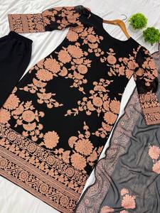 Vente chaude Vêtements de fête pour femmes Salwar Kameez Top-Dupatta Bas entièrement cousu Vêtements indiens et pakistanais de Surat - Product Image 2