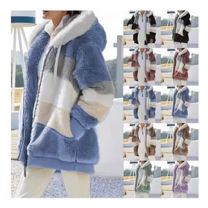 Unisex Custom 2025 Winter Heavy <b>Fleece</b> <b>Sherpa</b> Fur Lined Hoodie Embroidery Warm Fluffy Hoodie for <b>Men</b> and Women Plain Dyed - Product Image 2