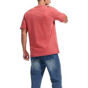 เสื้อยืดโอเวอร์ไซส์วินเทจผู้ชายผ้าฝ้ายแท้ 100% สไตล์ลำลองทรงหลวม ใส่สบายสำหรับฤดูใบไม้ผลิและฤดูร้อน ดีไซน์เรียบง่าย รุ่น MASGAM - Product Image 2