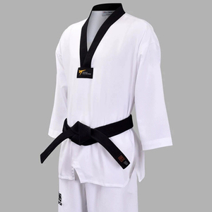Gran oferta, uniforme de Taekwondo personalizado con logotipo frontal, manga larga de algodón, venta al por mayor, uniforme de Taekwondo de artes marciales - Product Image 3