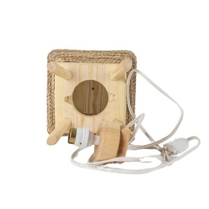 Decorazione tradizionale per la casa rustica in legno <span class=keywords><strong>sospensione</strong></span> decorativo foglie di palma <span class=keywords><strong>lampada</strong></span> da tavolo con <span class=keywords><strong>paralume</strong></span> in stile mediterraneo per interni - Product Image 2