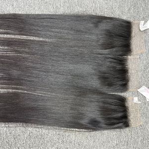 Fermeture cheveux naturels vierges un donneur droite Machine Double trame Non-Remy cheveux vierges de haute qualité 100% cheveux humains toutes les couleurs - Product Image 3