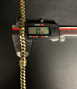 Cadena de Eslabón Cubano de Oro Original de 14k Estilo Miami con Cierre de Caja Collar de 8mm y 10mm Oro Real de 14kt Royal Miami - Product Image 4