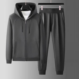 Ensembles de survêtements d'hiver pour hommes en gros, 100% coton, respirant, séchage rapide, polaire, deux pièces, sweat-shirt, jogging, entraînement - Product Image 6