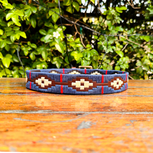 เข็มขัดหนังโปโลสีกรมท่าสำหรับเยาวชนทำมือคุณภาพสูงทำจากทองเหลืองรีไซเคิลด้วยขี้ผึ้งสำหรับใส่สบาย - Product Image 4