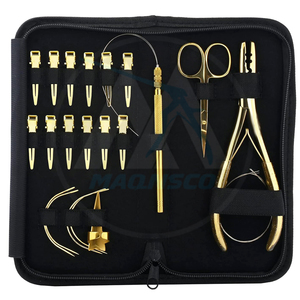 Kit de Herramientas para Extensiones de Cabello Hechas a Mano, Kit de Herramientas Personalizadas para Extensiones de Cabello, Juego de Alicates Profesionales para Extensiones de Cabello, 17 Piezas, Alicates de Trabajo - Product Image 4