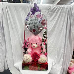 Set de Regalo de Osito de Peluche Ella Bears de 20 Pulgadas, Regalo para el Día de la Madre con Globo y Flores - Product Image 3