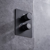Robinet mélangeur thermostatique professionnel en laiton à commande d'eau chaude et froide, dissimulé, 3 voies, pour douche