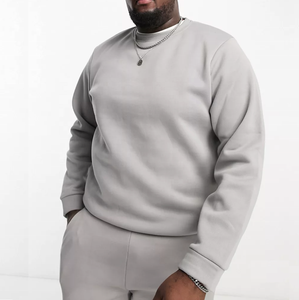 Survêtement en molleton décontracté pour homme grande taille avec logo de marque personnalisé imprimé, 300g polyester/coton, impression sérigraphique du logo au dos du col - Product Image 2