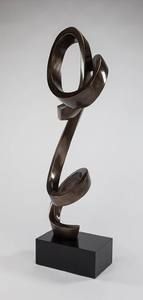 Sculpture abstraite moderne en métal bronze aluminium Recurvo Design décoration de sol pièce d'art sculpture moderne polie - Product Image 5