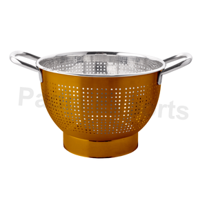 Passoire profonde argentée moderne avec poignée en acier inoxydable Passoire de cuisine en métal durable - Product Image 2