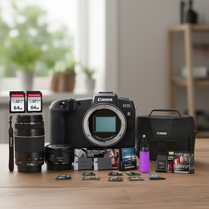 Appareil photo hybride reconditionné avec capteur CMOS HD, objectif portrait STM 50 mm, kit objectif téléobjectif 75-300 mm et pack d'accessoires, carte mémoire SD - Product Image 3
