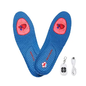 Moldable Shoes Foot Electric Rechargeable Battery Heated Insoles With Wireless Remote Control For Warming