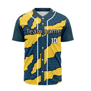 Maillots de baseball personnalisés de haute qualité, à séchage rapide, imprimés, broderie, vêtements de baseball unis pour hommes - Product Image 1