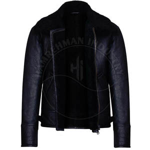 In New Stock Low MOQ <b>Men</b> <b>Shearling</b> <b>Jacket</b> Hot Sale Custom Made <b>Men</b> <b>Shearling</b> <b>Jacket</b> Made In Pakistan - Product Image 4