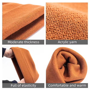 Promotion en gros Logo de broderie personnalisé solide chaud Tuque hiver Designer acrylique Jacquard néon bonnet tricoté chapeau d'hiver - Product Image 4