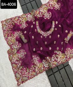 Exclusive High Quality Bollywood Collection Latest Heavy Embroidery Multi-Treads Sequins Work Saree for Indian Pakistani Wedding - Product Image 1