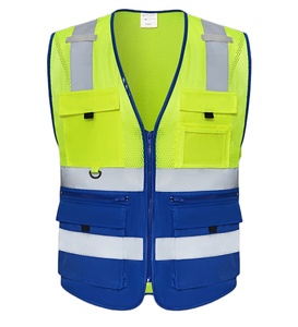 Gilet de sécurité fluorescent respirant en polyester pour le bâtiment, fabriqué par une usine OEM, avec étiquette privée pour les stocks B2B. - Product Image 1
