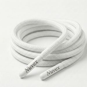 Cordones Redondos y Planos con Logotipo Personalizado |   Cordones trenzados de poliéster/algodón para sudaderas y pantalones con aglets (OEM/Venta al por mayor) - Product Image 6
