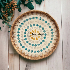 ถาดเสิร์ฟหวายทำด้วยมือแบบพรีเมียมเคลื่อนย้ายได้เป็นมิตรต่อสิ่งแวดล้อมของตกแต่งบ้าน - Product Image 6