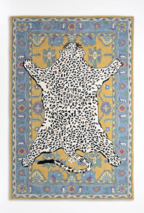 Custom Handmade Modern <b>Wool</b> Rug Blue <b>Yellow</b> Tufted Featuring Bengal Tiger Design 5x8 10x14 Feet for Kids' Room Home Floor - Product Image 2