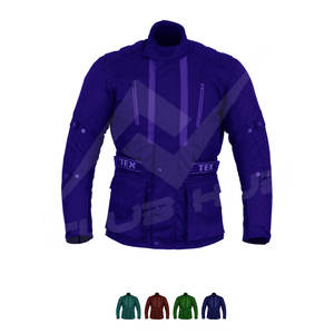 Chaqueta de Motocicleta de Invierno Impermeable, Cortavientos y Transpirable para Hombre, Cuello Alto de Lona, Cierre de Cremallera, Color Sólido, Estilo Urbano - Product Image 1