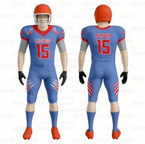 Meilleures ventes, ensemble uniforme de football américain à manches courtes en polyester respirant, design personnalisé, vêtements d'entraînement, impression par sublimation - Product Image 2