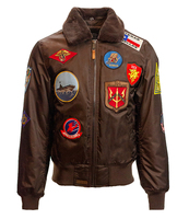 Herren Top Gun Navy G-1 Custom Lederjacke Hochwertiger Vintage-Stil Neues Design aus hochwertigem Canvas