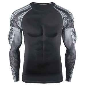 Protector de erupción de manga larga de color personalizado para hombres Poliéster MMA Entrenamiento Rashguard - Product Image 2