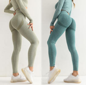 Mallas de Yoga de gimnasio activo de punto de cintura media para mujer de talla grande, transpirables, de secado rápido, ecológicas - Product Image 3