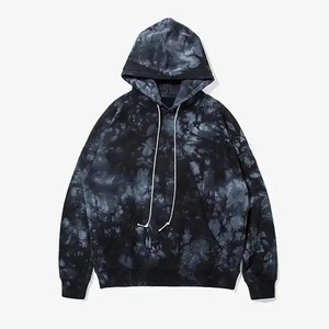 Sweat à capuche noir vieilli avec logo personnalisé pour hommes en coton oversize vintage Stone Wash Gallery Paint Splatter Print on Fleece Fabric - Product Image 5