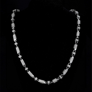 Collar de Cadena Cubana de Plata 925 con Diamantes de Moissanita, Completamente Engastado, Brillante, Pieza Destacada, Joyería Unisex de Moda Hip Hop - Product Image 3