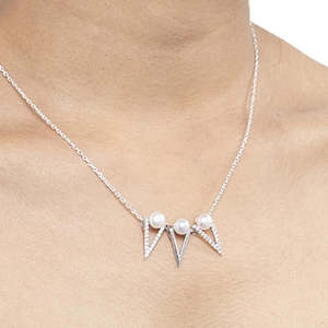NOVAMART Fine 925 <b>Sterling</b> <b>Silver</b> Pendant with <b>Chain</b> Geometric Shape Pearl for <b>Men</b>/Women Wholesale Export - Product Image 5