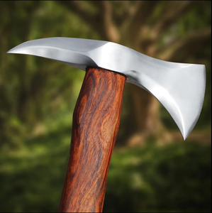 Hache Viking artisanale en acier à haute teneur en carbone, qualité industrielle, fourreau en cuir, manche en acier, 1,5 kg, camping quotidien - Product Image 3