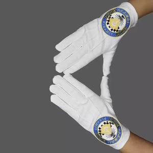 Logo personnalisé100 % coton blanc maçonnique Regalia Lodge blanc passé maître gants maçonniques - Product Image 5