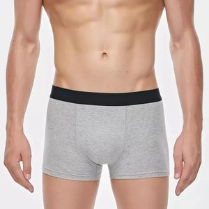 Haute qualité hommes classique couleur unie coton Stretch slips boxeurs Shorts meilleur prix sous-vêtements pour hommes - Product Image 2