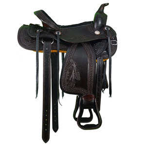 Haute qualité REHMAT NOOR INDUSTRY RNI-HS-1507 selle anglaise occidentale en cuir pur conception Anti respirante arbre en bois nickelé - Product Image 1