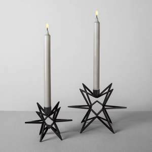 Timeless style metal Christmas decorative candle holder with gold leaf accents for a warm and <b>inviting</b> seasonal setting - Product Image 3