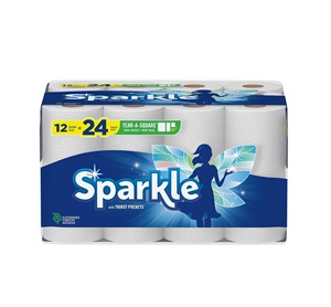 Toallas de Papel Desechables Sparkle Tear-A-Square, Ecológicas y Reciclables, de 3 Capas, 12 Rollos Dobles = 24 Rollos Regulares, Personalizables - Product Image 4