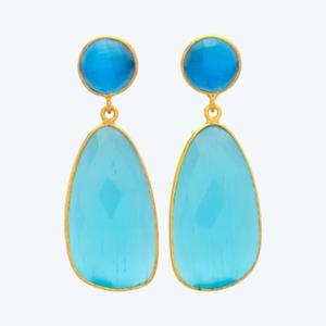 Boucles d'oreilles design à breloques Lady Solid 18k plaqué or coloré monalisa Boucles d'oreilles pour femmes Cadeau de fête - Product Image 4